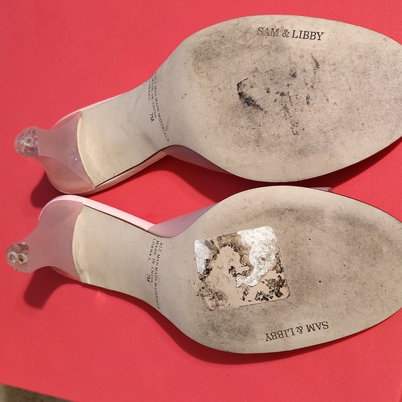 Vtg Sam & Libby Lorna Women's Pink Mule Sandals Sz 7 - Picture 5 of 7